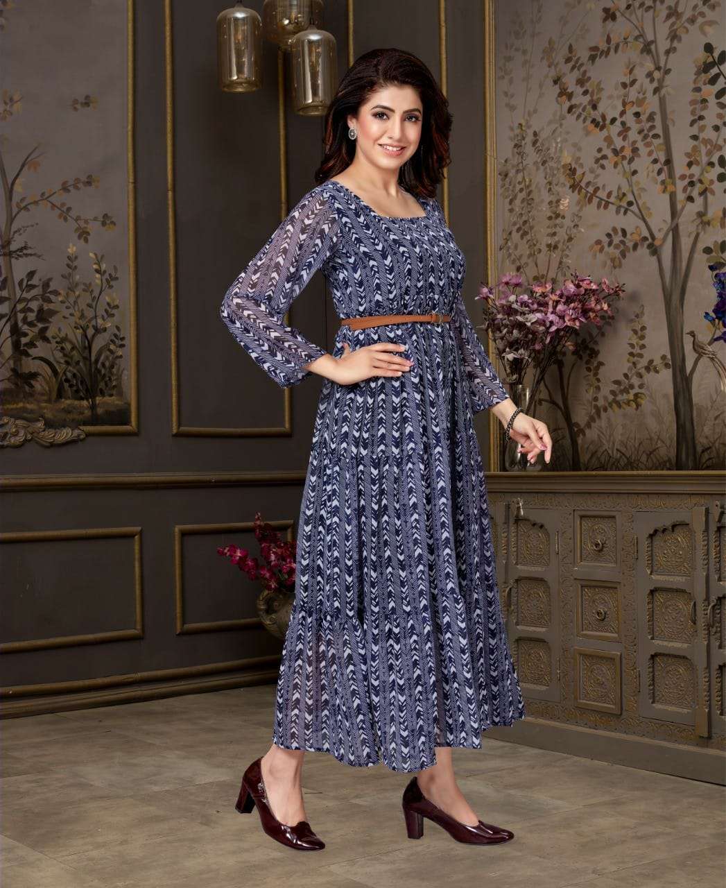  kurti blue colour ladies kurtis manufacturers in surat