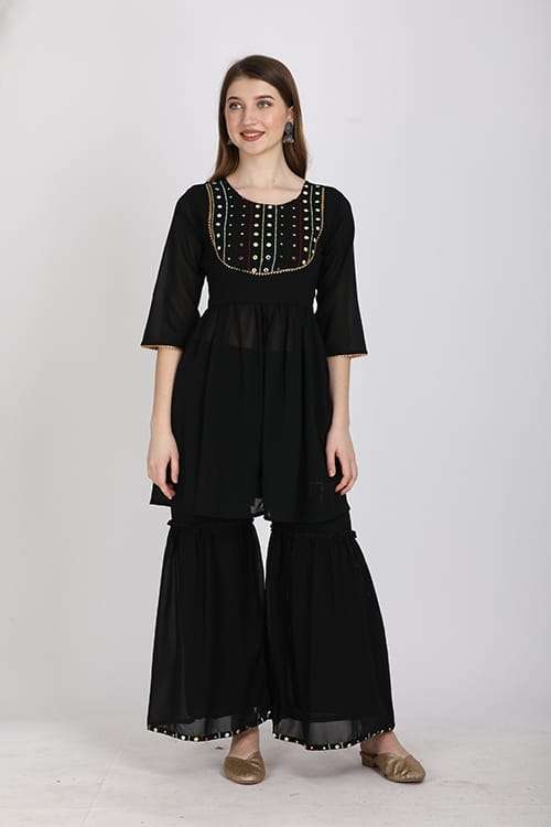 NX kurti bottom black colour wholesale kurtis in surat 