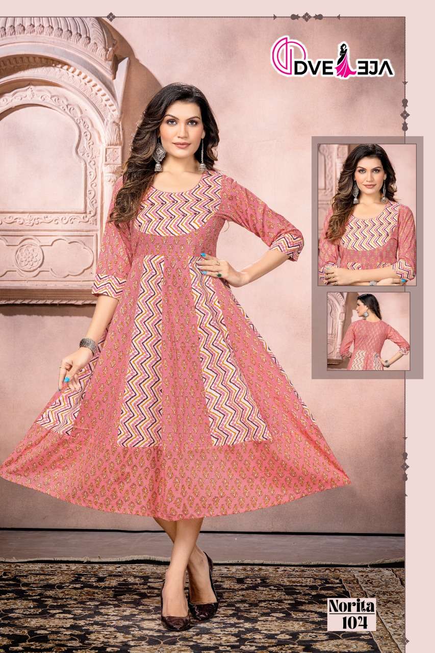 DVEEJA FASHION  NORITA VOL-1 Presenting GHERA KURTIES WITH KALLI PATTERN