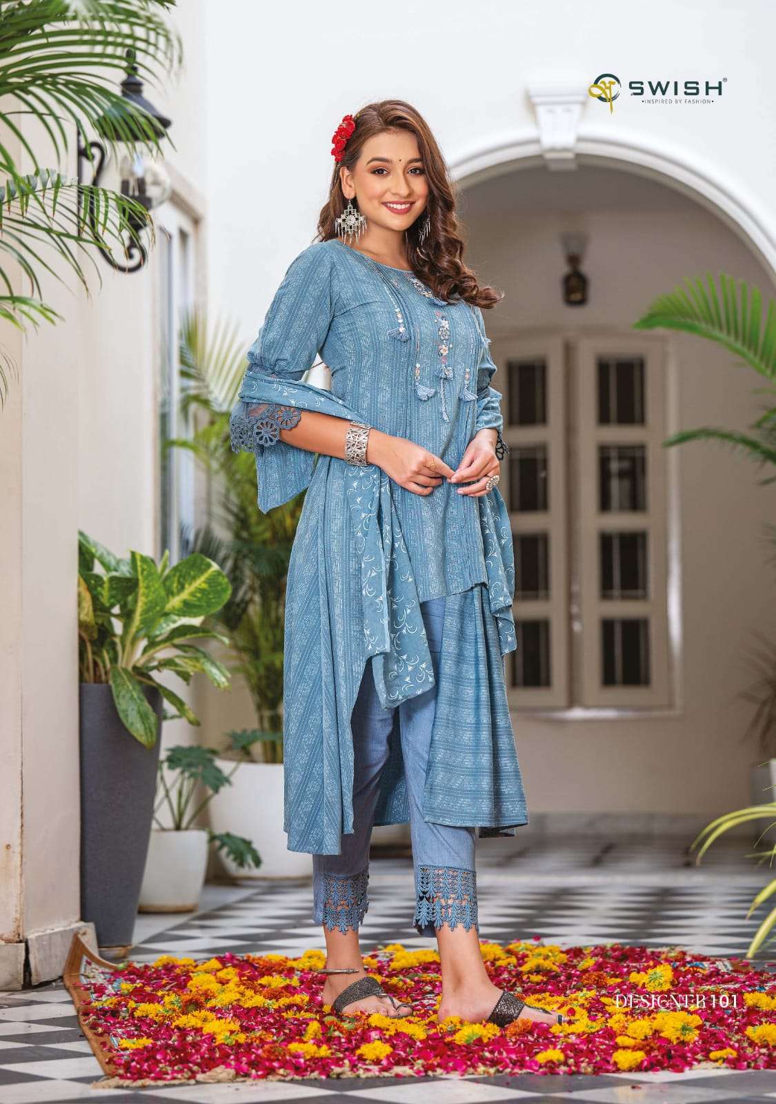 SWISH  DESIGNER  LAUNCHING NEW  KURTI PANT DUPATTA COLLECTION 
