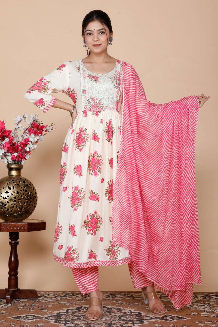  Nyra Cut  Designer Kurti Pant Dupatta  Collection 