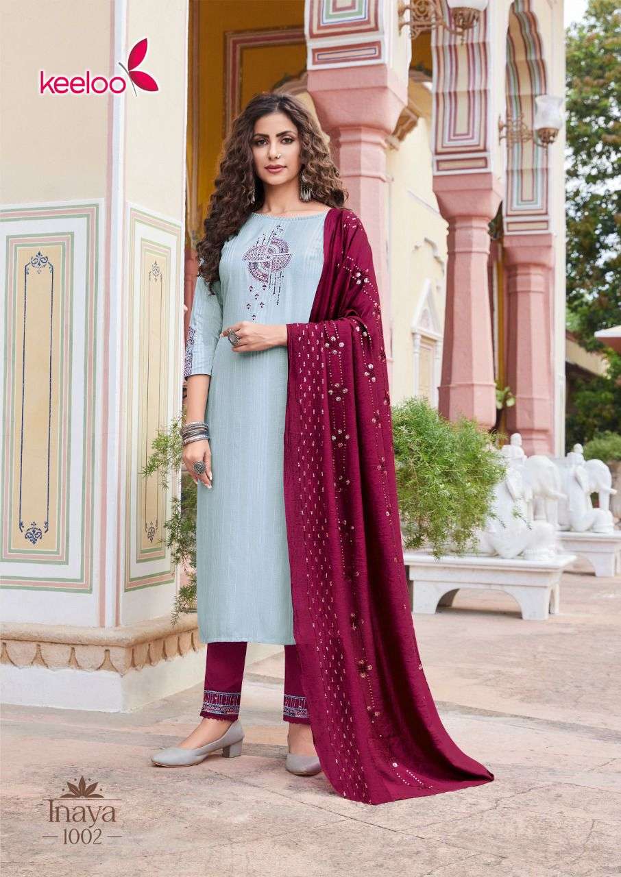 Keeloo Inaya Vol 1 Presenting Top Bottom Dupatta Set Collection 
