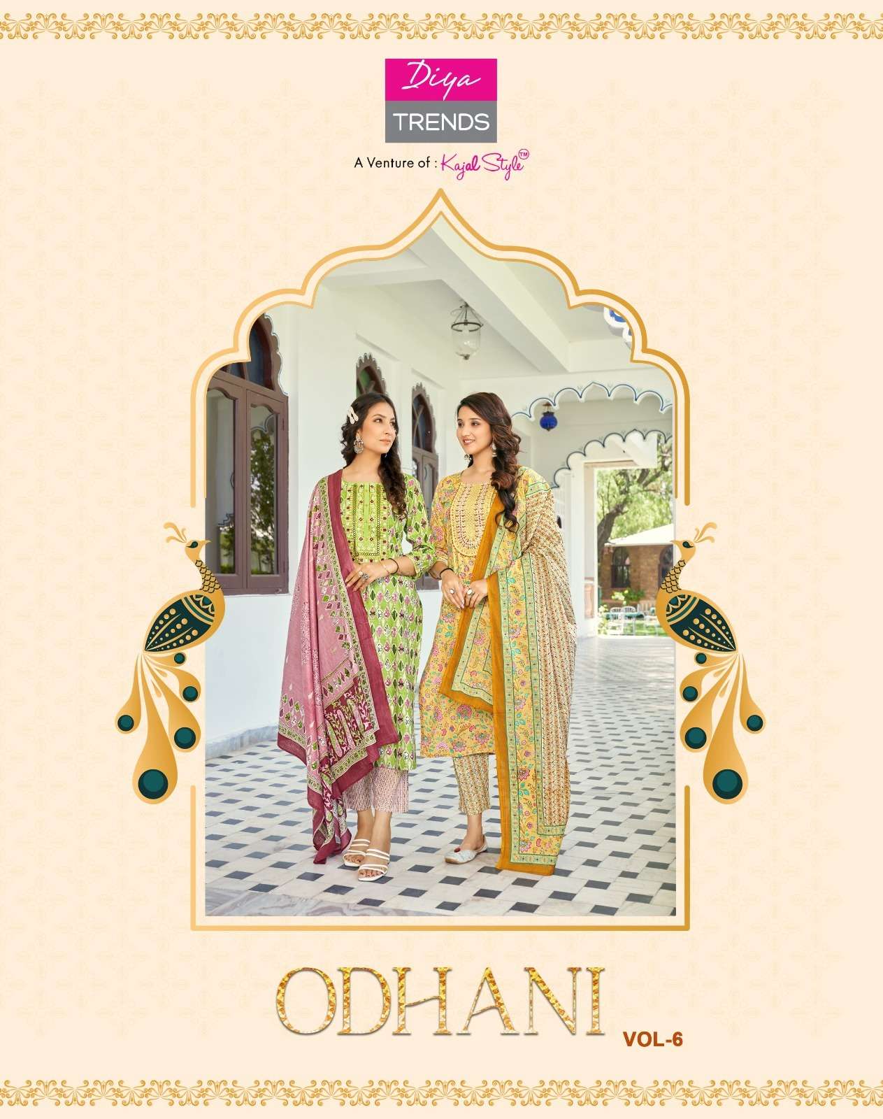 DIYA TRENDS by KAJAL STYLE STRAIGHT KURTI PANT DUPATTA ODHANI VOL.6