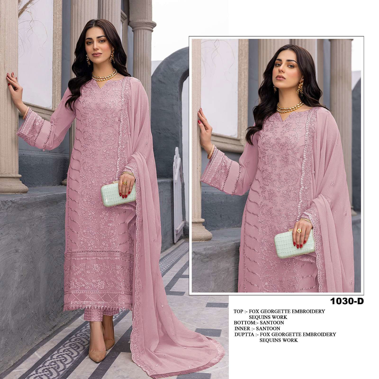 Al Karam 1030 Georgette Embroidery Salwar Kameez wholesale online
