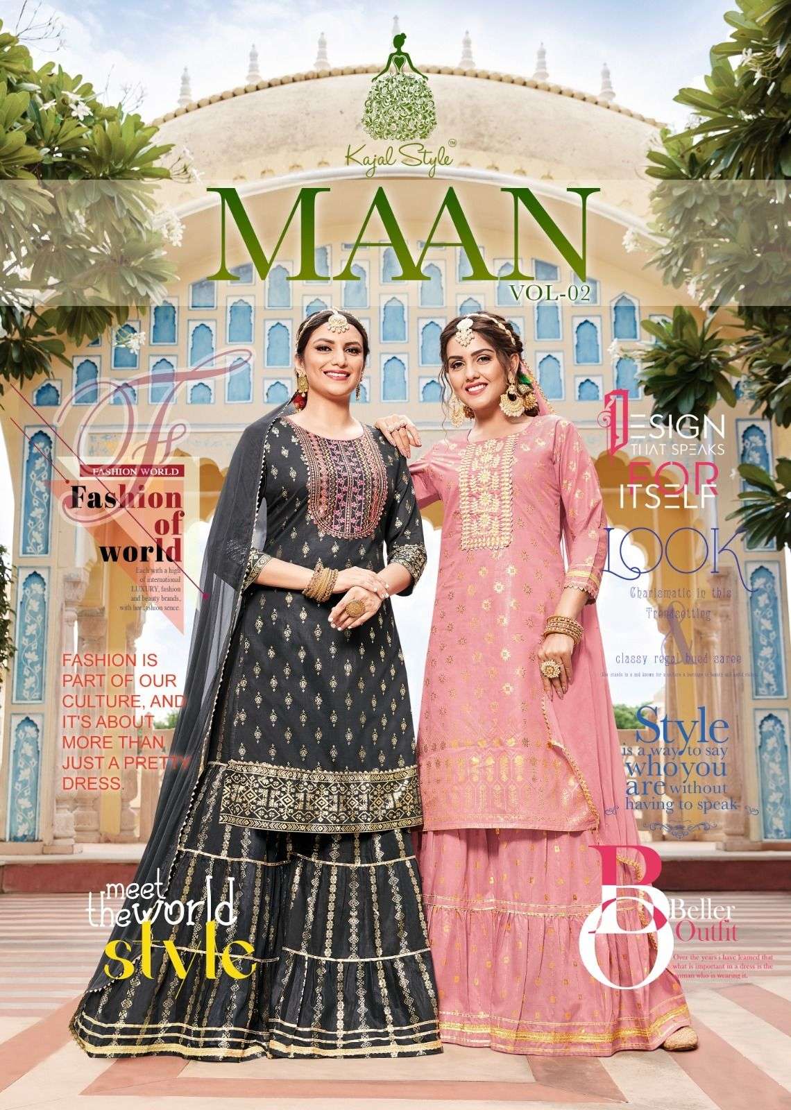 KAJAL STYLE  MAAN  VOL.2 PRESENTS KURTI SHARARA DUPATTA WHOLESALE