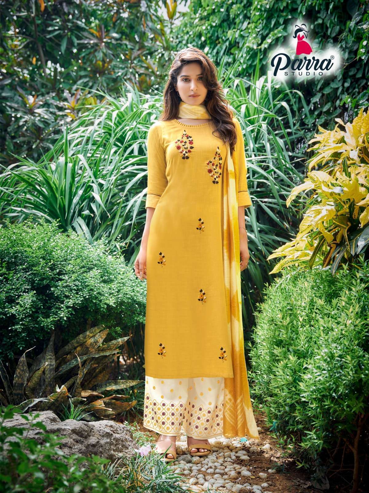 PARRA STUDIO PLAZO HOUSE KURTI-pant-dupatta WHOLESALE in surat