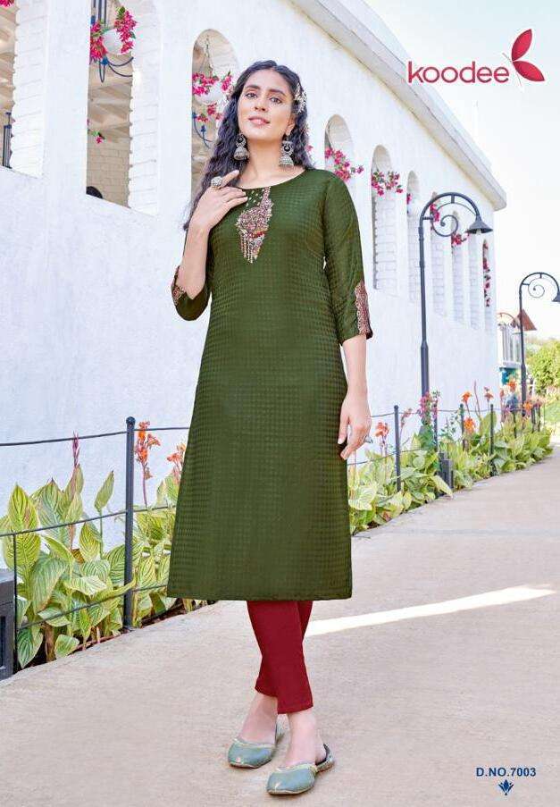 Koodee Raas-1 reyon Kurti Wholesale