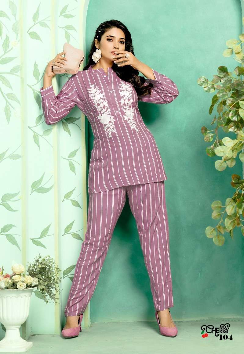 NISH PRESENTS CHERRY STUNNING CO-ORD SET KURTI WHOLESALE COLLECTION