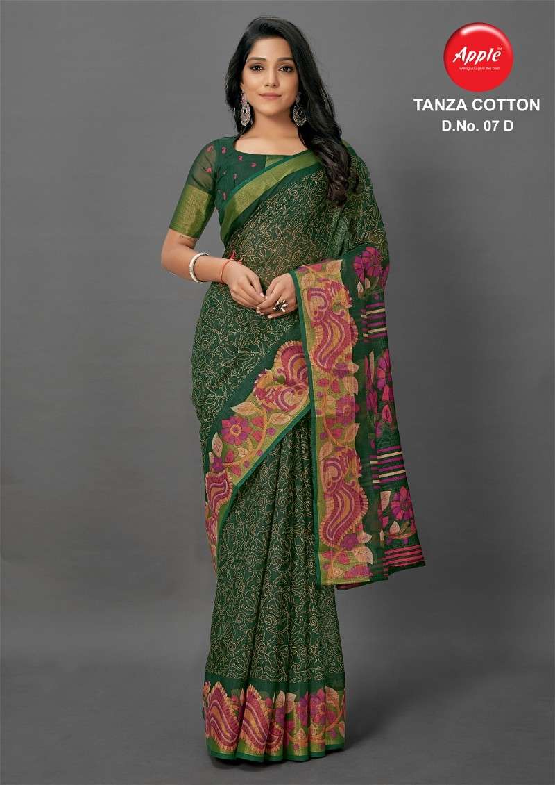 Apple Tanza Cotton Vol 7 Blend Printed Saree Collection wholesale 