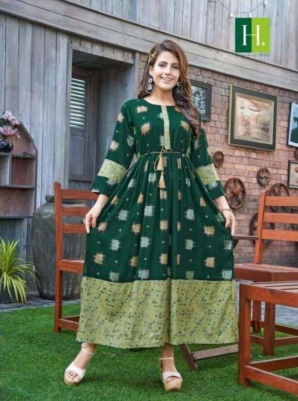 HIRWA GOLDEN IKKAT VOL.2 anarkali Kurti Wholesale surat