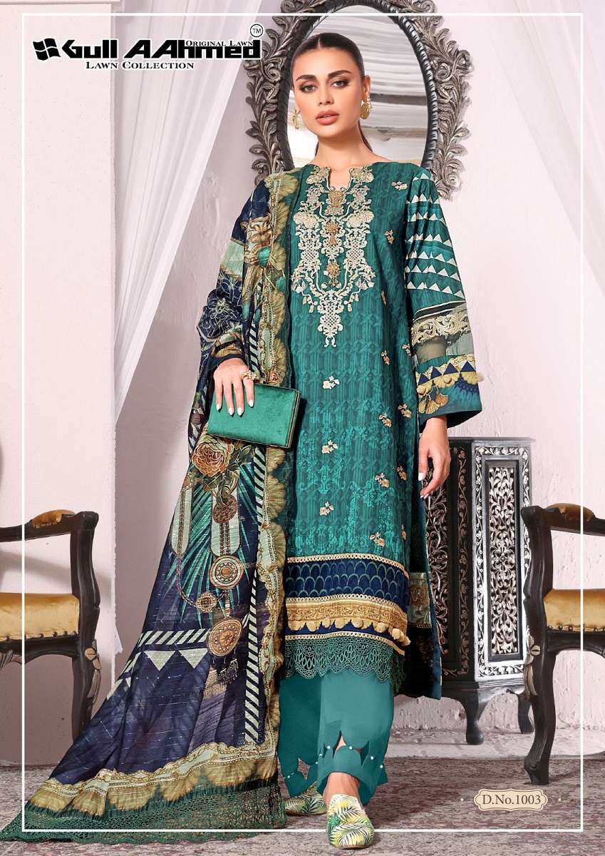 Gull Aahmed Azure  Dress Material Banarasi Chiffon