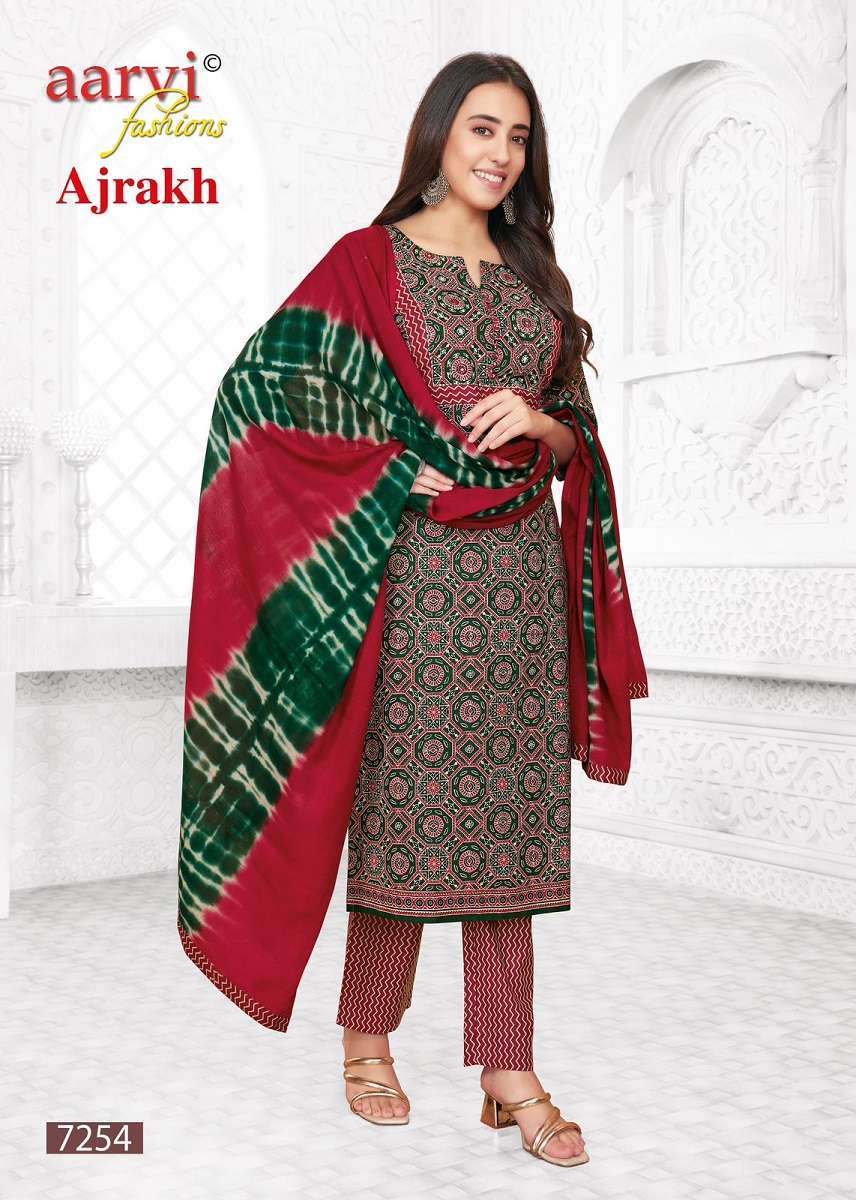 Aarvi Ajrakh Vol-2 -Kurti Pant With Dupatta online shopping