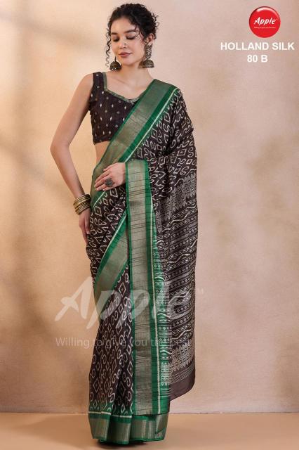 Apple Holland Silk 80 Blend Printed designer Saree manufacturer