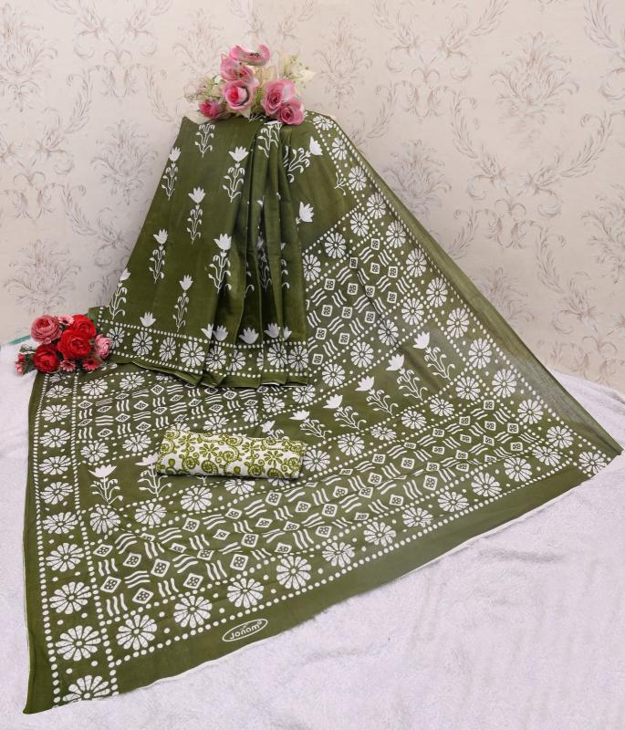  jonam-1 Cotton Block print Saree wholesaller in india