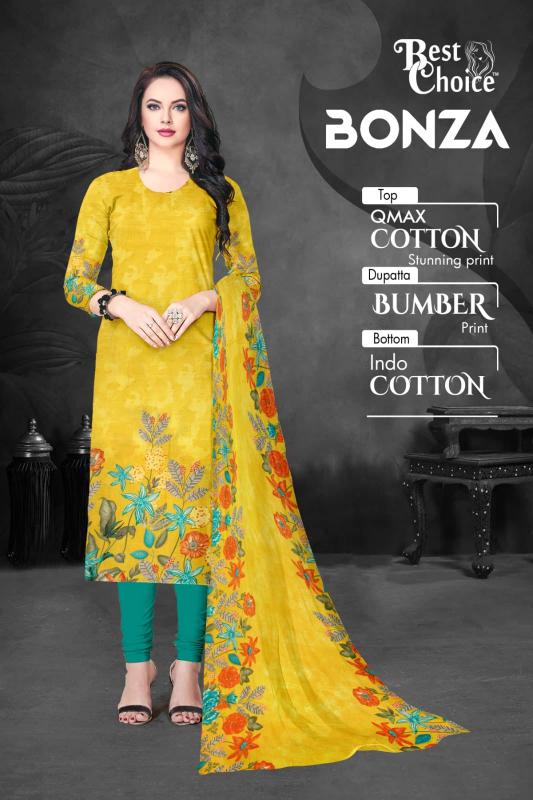 BEST CHOICE BONZA PRINTED SURAT WHOLESALE MARKET DRESS MATERIALS