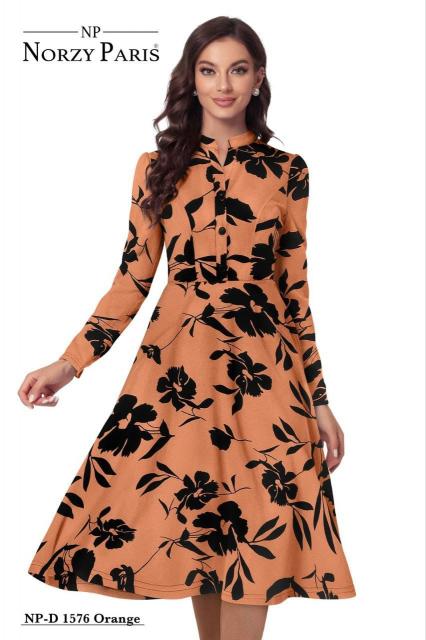 CAIRA LONDON NP 1576 ORANGE WESTERN DRESS WHOLESALE ONLINE INDIA