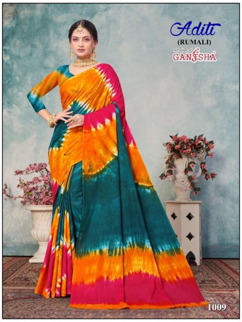 GANESHA ADITI VOL-1 RUMALI COTTON SAREES ONLINE SELLER IN SURAT
