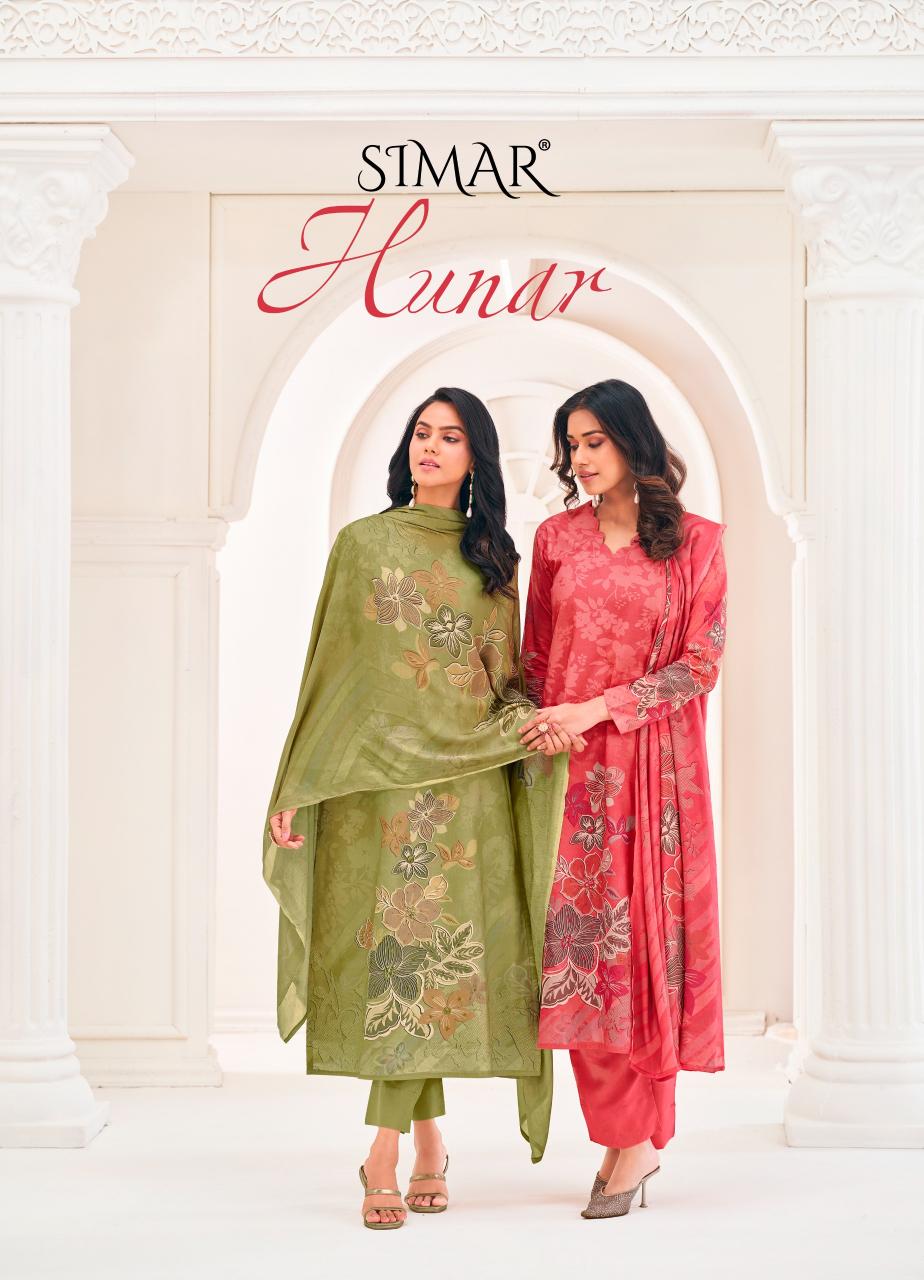 GLOSSY SIMAR HUNAR LAWN COTTON WHOLESALE DRESS MATERIAL MARKET IN GUJARAT