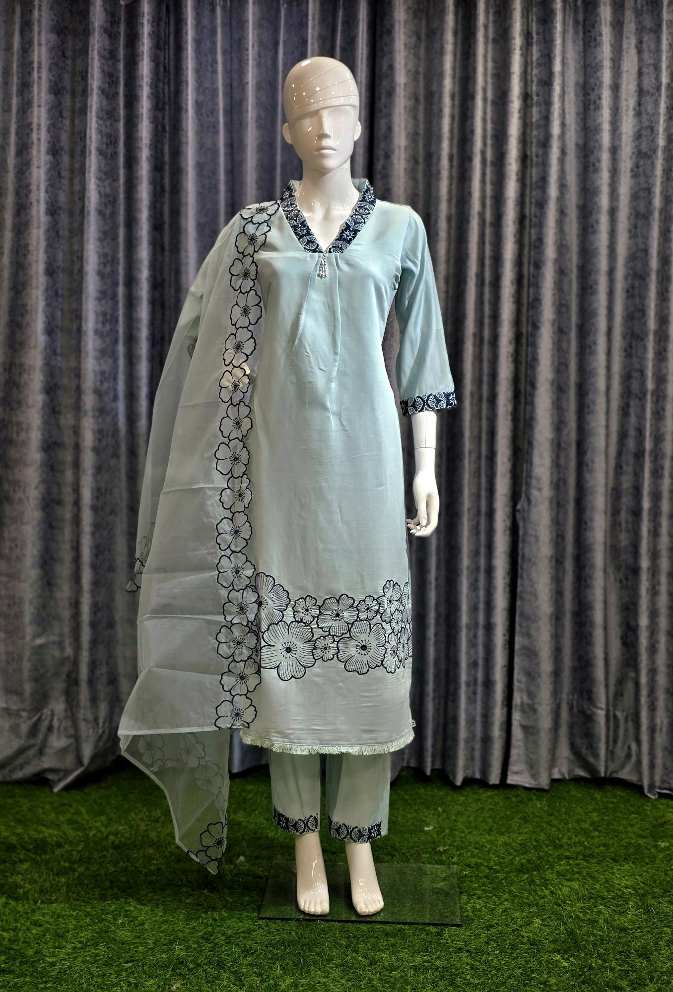 akshar roman soft naylone silk top bottom dupatta kurti manufacturers in india