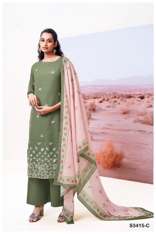 Ganga abeeha 3415 bemberg cotton salwar kameez pakistani original suits wholesale in pakistan