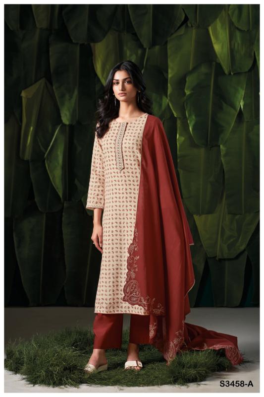 Ganga frieda 3458 cotton jacouard pakistani wholesale salwar kameez in karachi