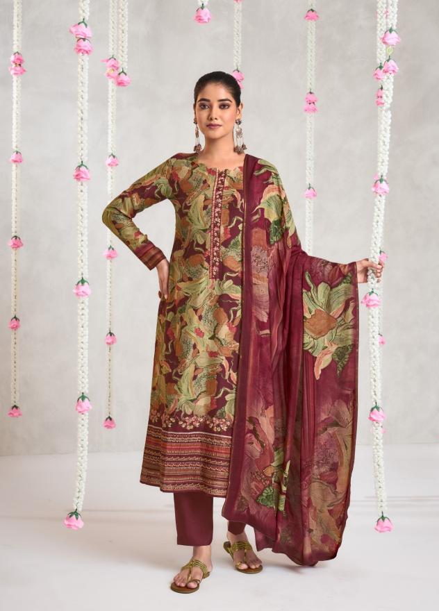 Glossy simar astitva 8032 jam satin digital print sambalpuri dress material wholesale