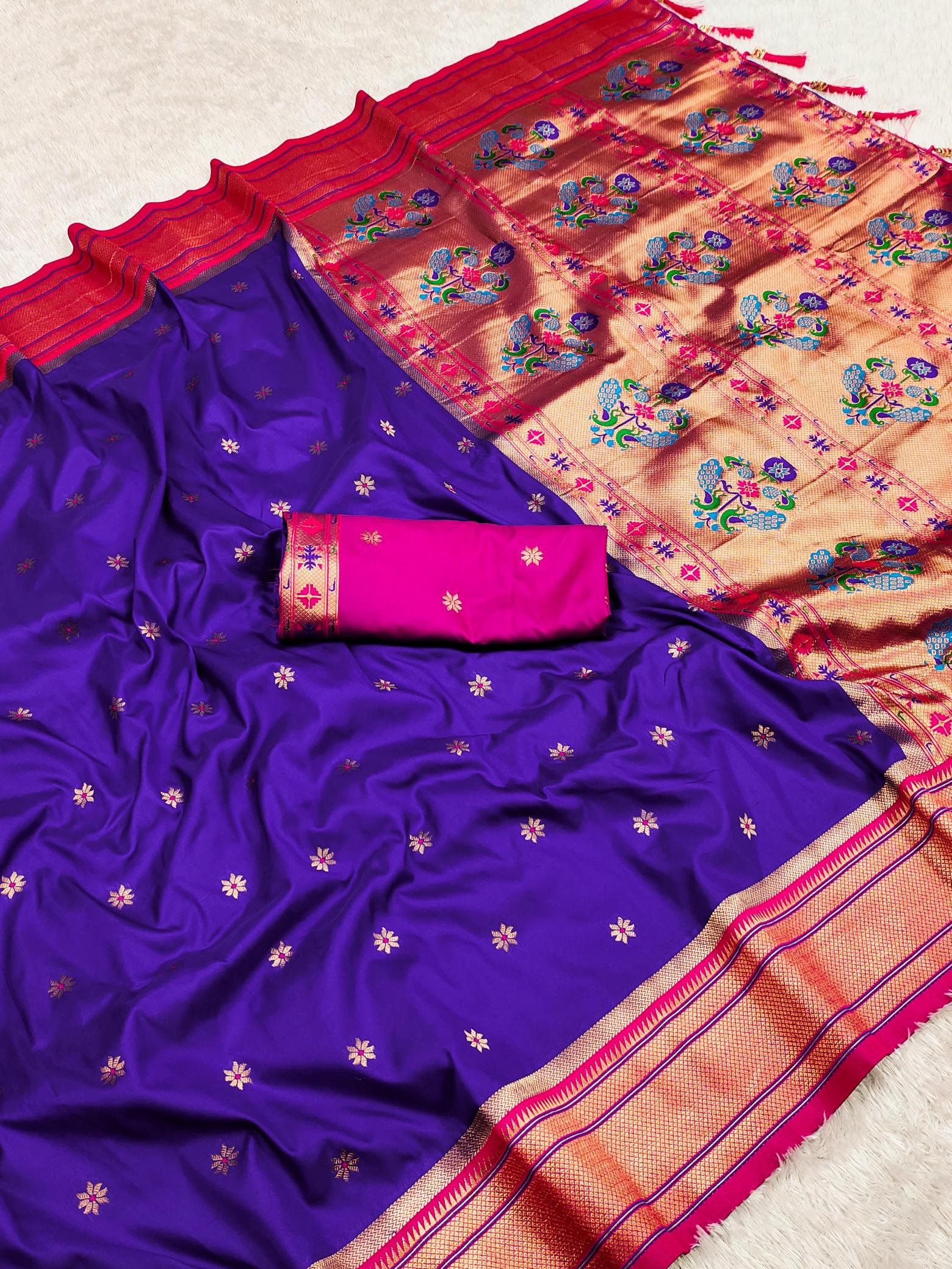  Peacock Paithani pure silk  saree market surat