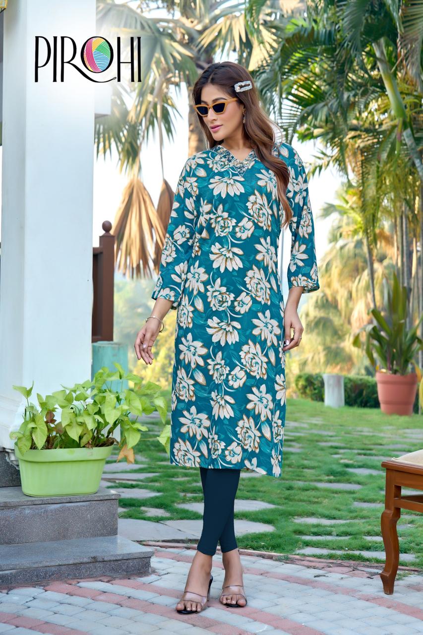 Pirohi lunnches rayon wholesale kurti manufacturers