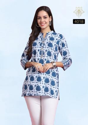 Rajnandini fashion india ltd akshara pure cambric cotton printed tops kurtis manufacturer