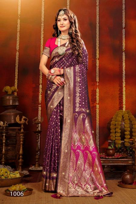 Saroj megh mayur swaroski soft silk contrast rich pallu wholesale saree online