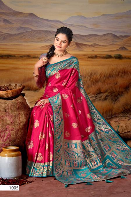 Saroj mitali silk banarasi jari rich pallu surat saree wholesale