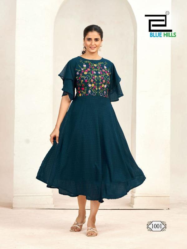 Sensations heavy georgette butti designer kurti manufacturer
