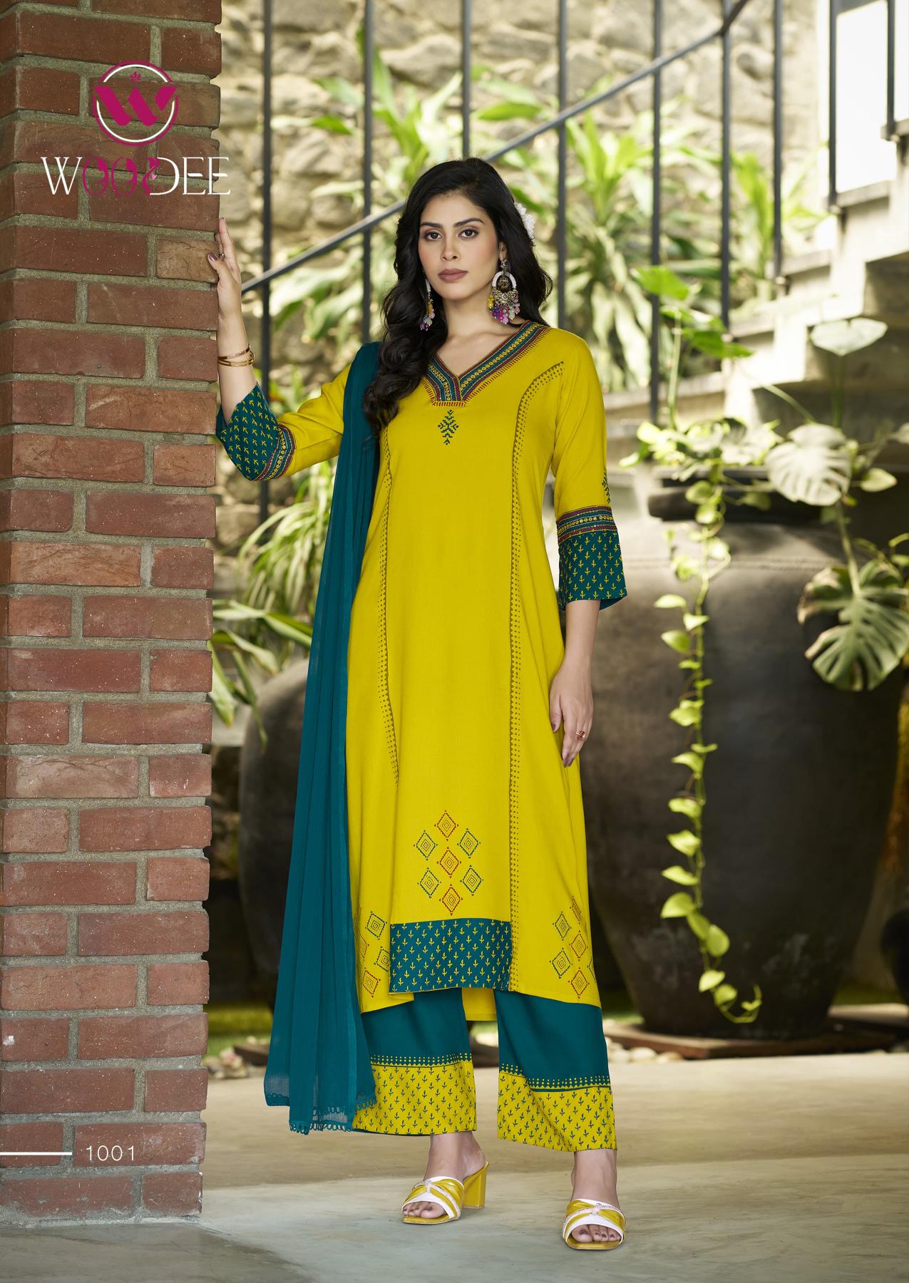 Woodee tamanna rayon top bottom dupatta best kurti manufacturer in india