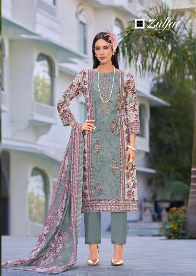 Zulfat designer suits venisha exclusive designer pure cotton dress materials wholesale