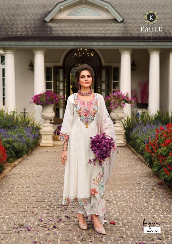 Kailee fashion begum vol 7 pure cotton pattern top bottom dupatta kurti manufacturers in india