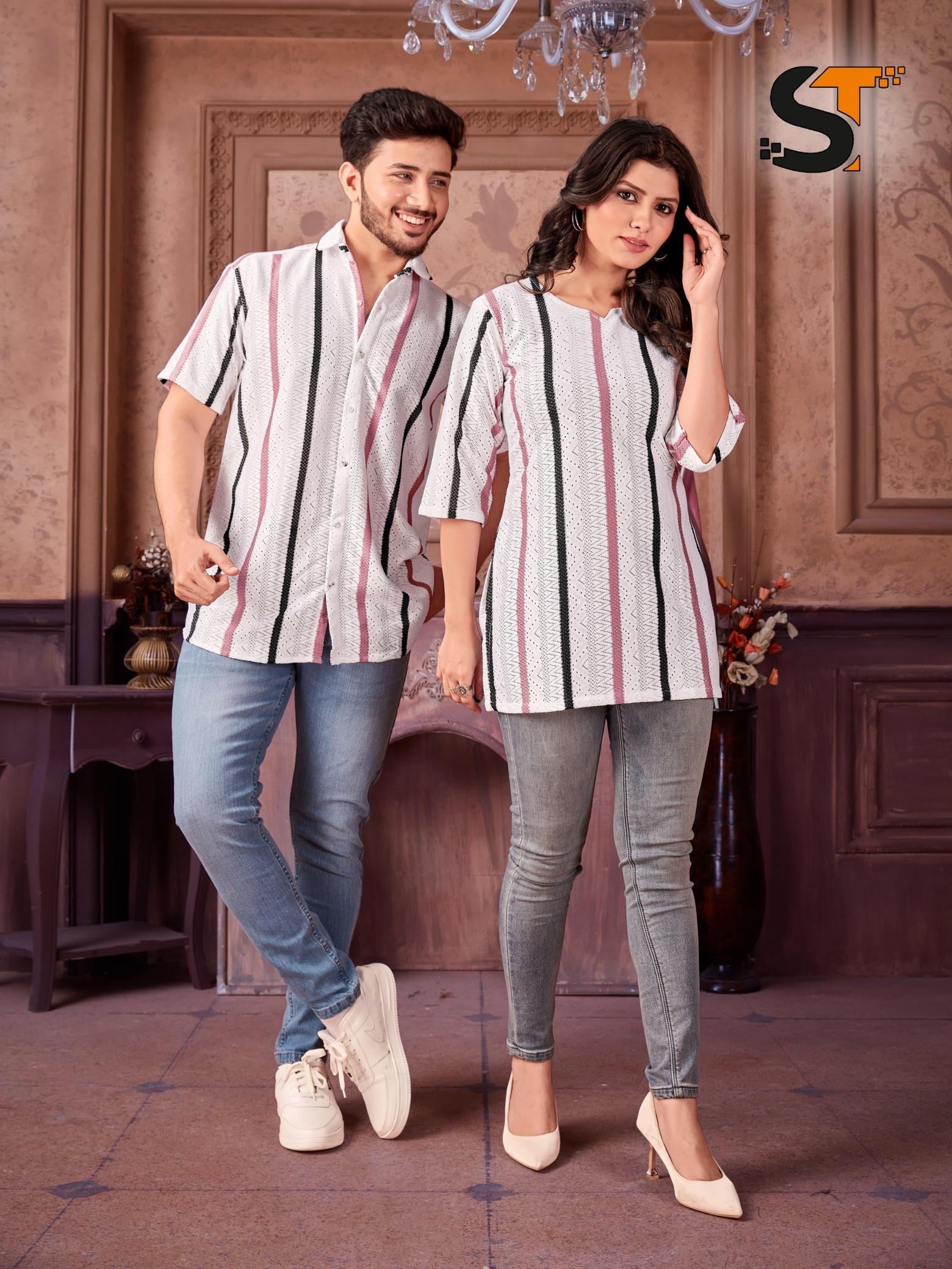 Shree salasar couple wear same matching shirt and short top premium kurti manufacturer