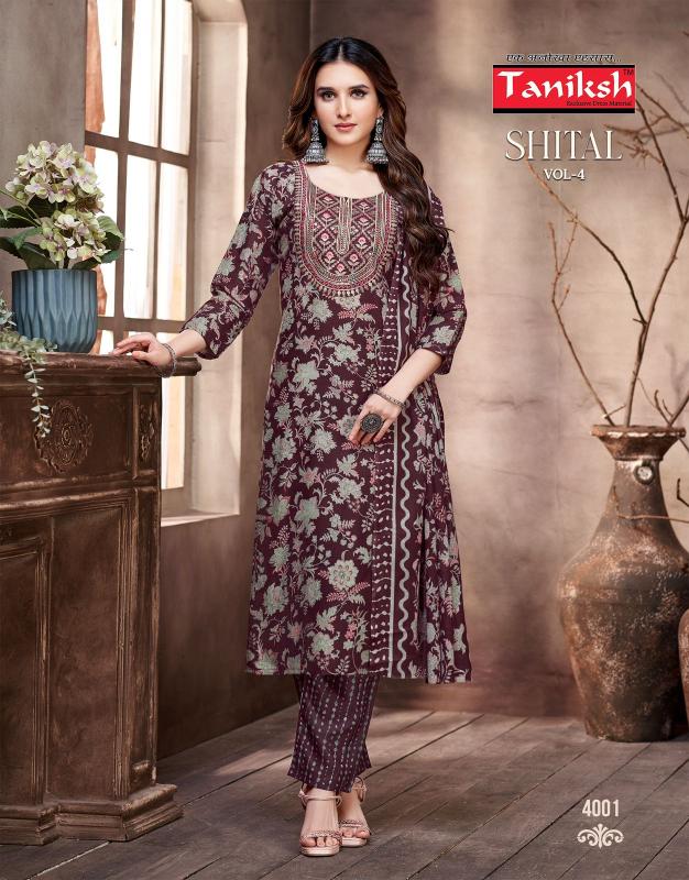 Taniksh shital vol 4 cotton camric print top pant dupatta kurti manufacturers