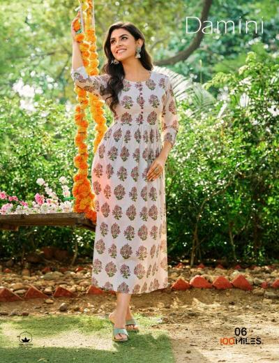 100miles damini cotton printed branded kurti collection