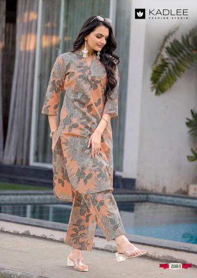 Kadlee rosy rayon flex print coord set designer kurtis manufacturers