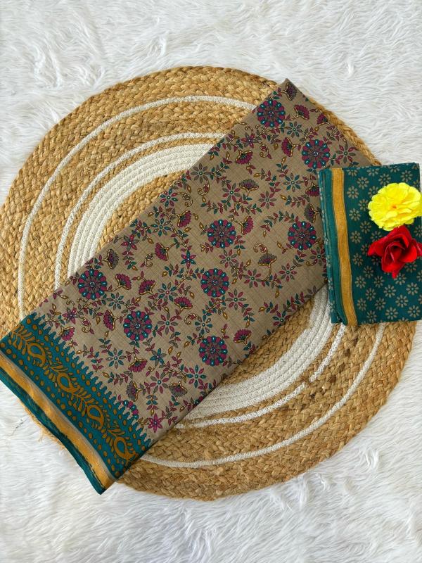 Lakhani kalmkari pure cotton saree for office wear