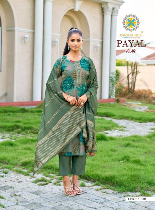 Passion tree payal vol 2 vetican print top bottom dupatta kurti manufacturers in india