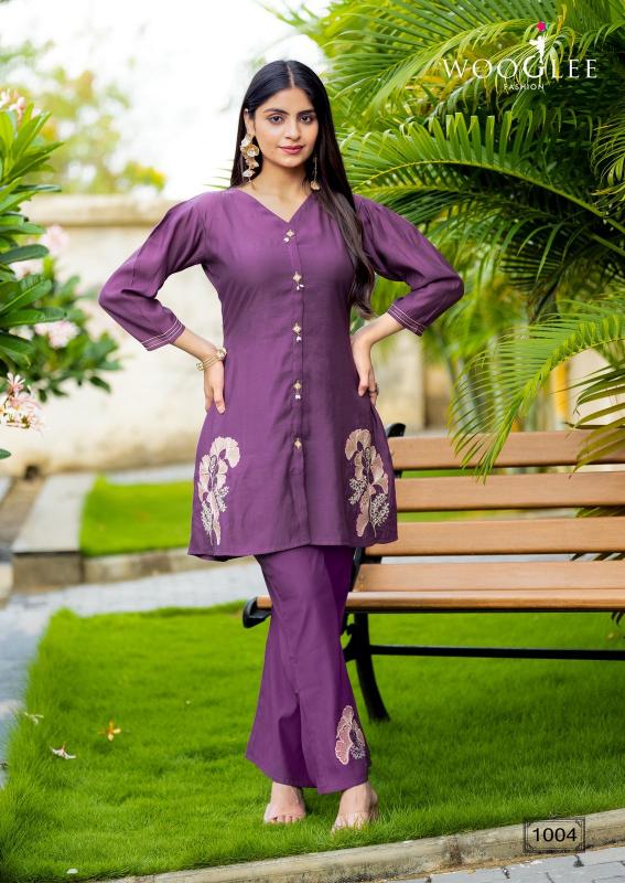 WOOGLEE Asthetica rassian viscose silk coord set indian price