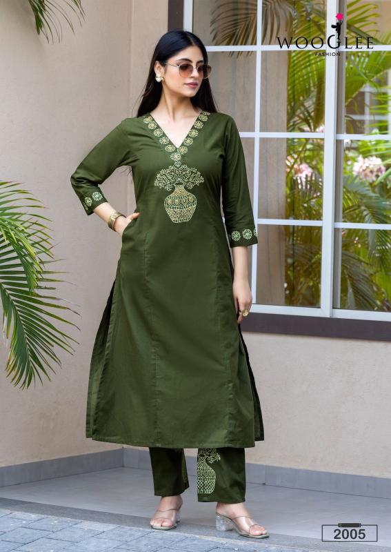 Wooglee malvika pure cotton top bottom kurti manufacturer