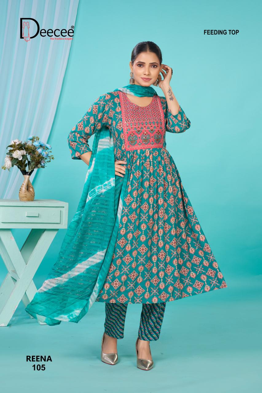 Deecee reena rayon foil print feeding kurti wholesale garments online