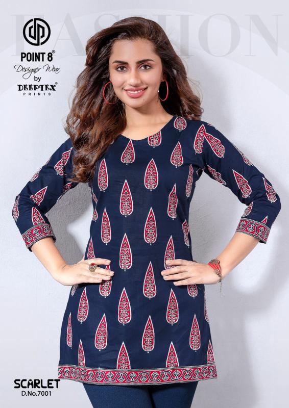 Deeptex scarlet vol-7 poplin cotton short top wholesale factory surat
