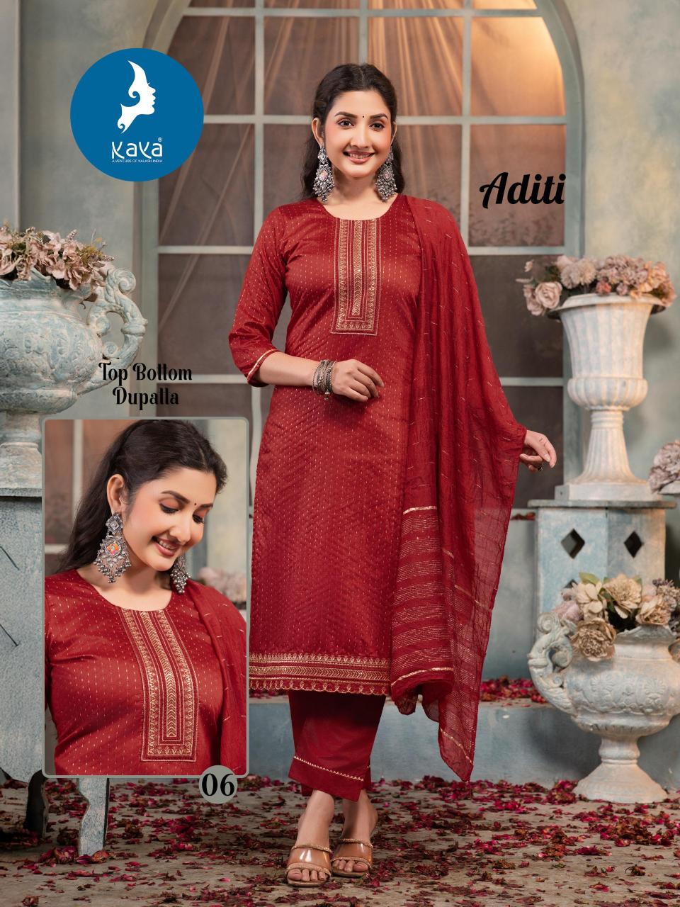 Kaya kurti aditi chanderi jacquard 3 pcs readymade kurtis wholesale