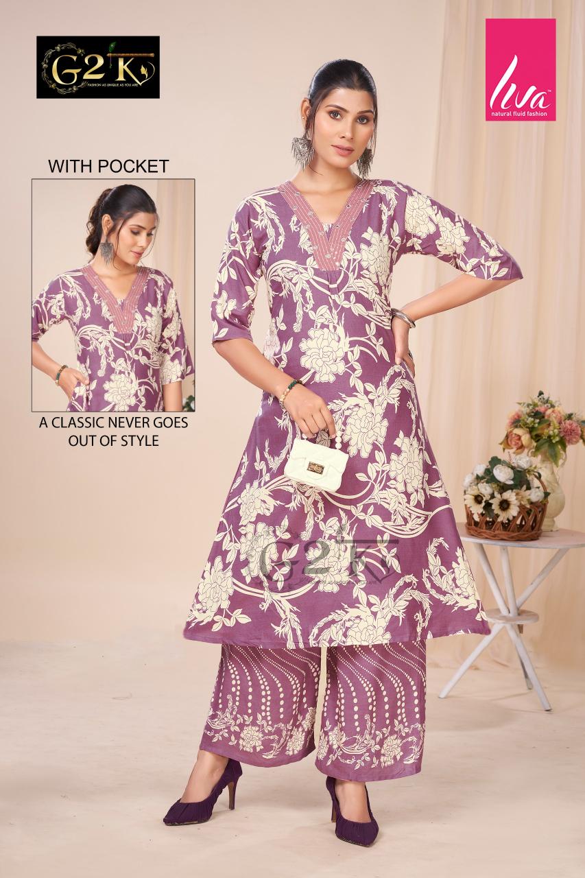 Liva G2K chahek vol 3 liva prints indian kurti with palazzo