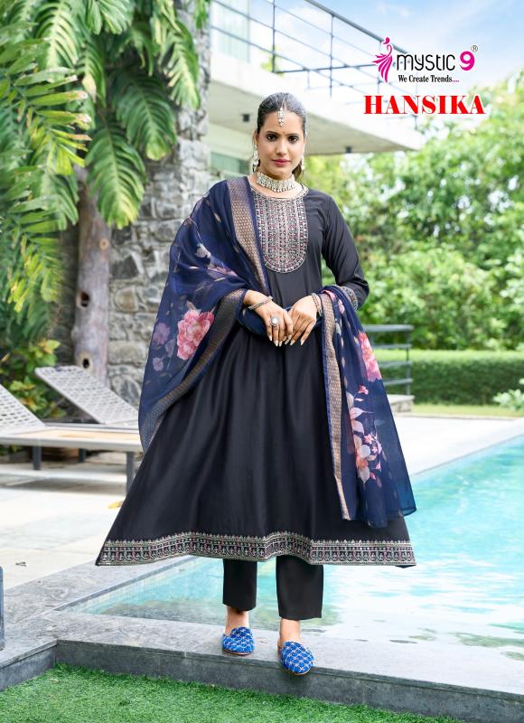 Mystic9 hansika vol 2 princess cut 3 pcs best kurti manufacturer in india