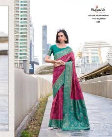 Rajpath sugandh silk soft bandhani weaving saree rate in surat
