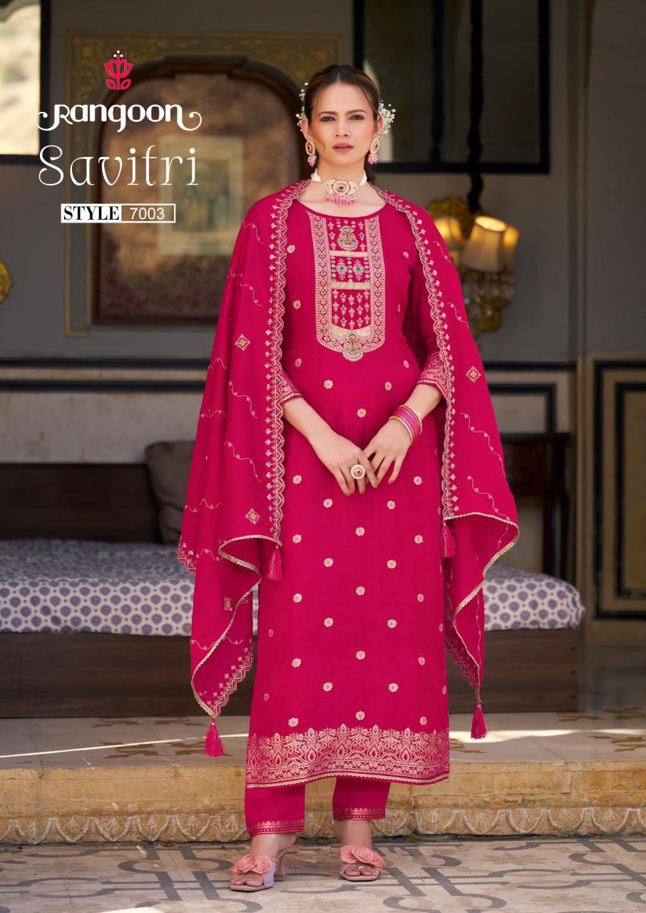 Rangoon savitri dola russian jecaurd 3 pcs kurti wholesale clothing suppliers
